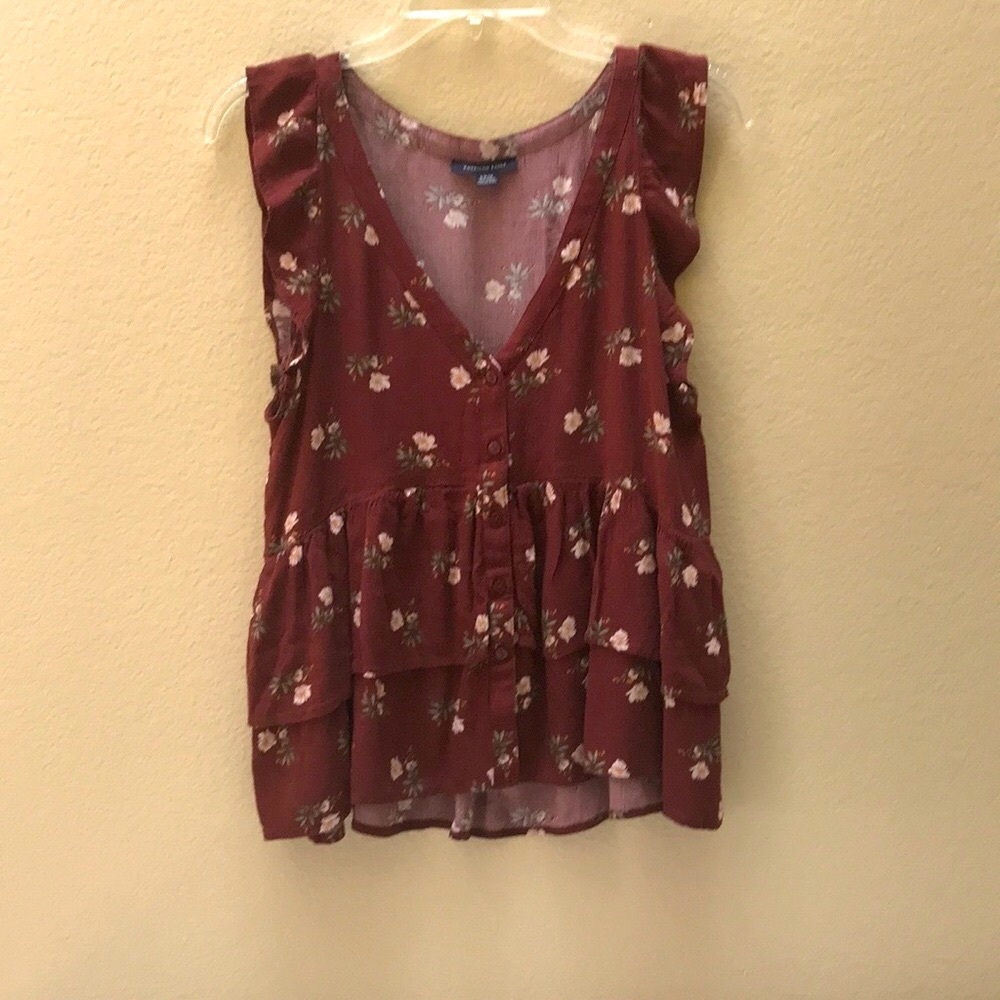 American Eagle Women Junior Floral 100% cotton top